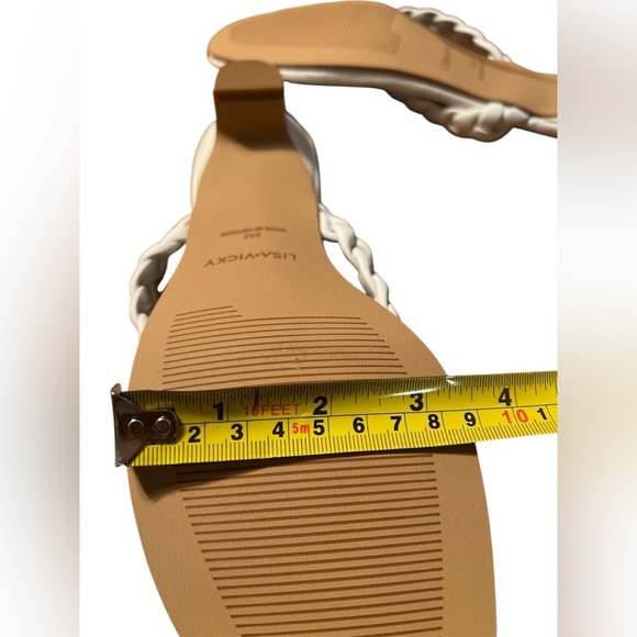 Lisa Vicky Beauty-V White Braided Kitten Heel‎ Sandals – Size 8M - Picture 11 of 11